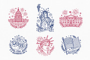 USA Bundle, 4th of July Clipart, an Object Illustration by Pretty Meerkat (Thumbnail 3 of 7)