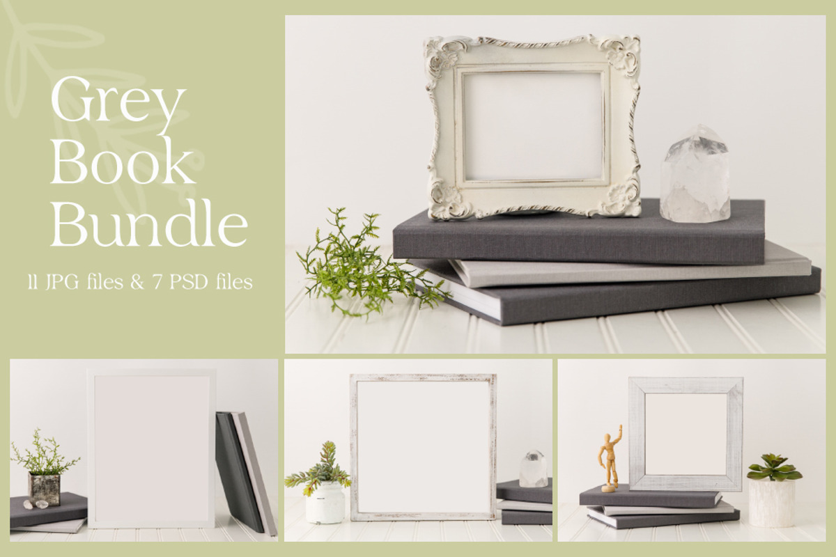 Grey Book Mock Up Bundle, a Household Mockup by Susie Design Co (Photo 1 of 3)