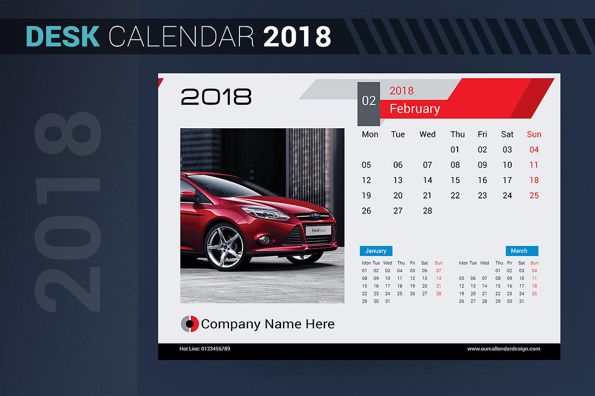 Desk Calendar 2018, a Stationery Template by artico (Photo 3 of 5)