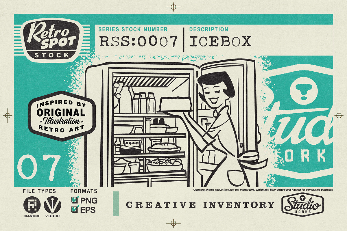 Retro Spot Stock | Icebox, a Food Illustration by StudioWorks (Photo 1 of 2)