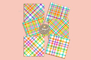Colorful Bright Plaids Digital Paper, a Background Graphic by JennyL Designs (Thumbnail 4 of 7)