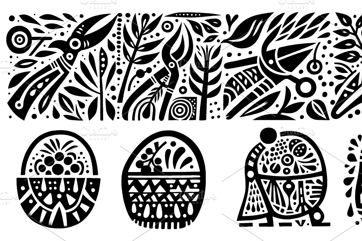 Vintage Fruits Folk Art, a Decorative Illustration by devastd (Photo 22 of 27)