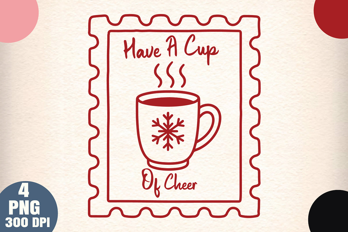 Christmas Cup Stamp PNG, an Illustration by Daily.Designs (Photo 1 of 6)