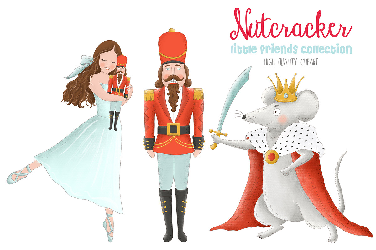 Nutcracker ballet clip art, an Illustration by Magic Story Studio, image size:1200x800