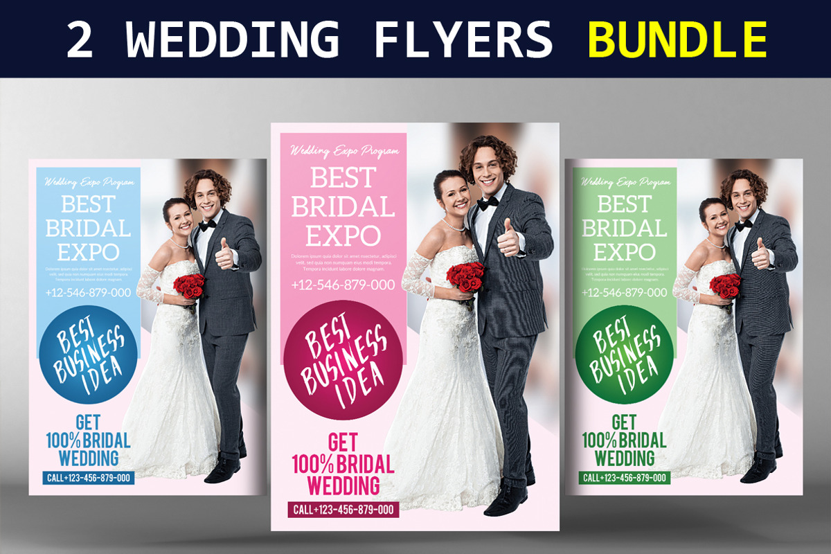2 Wedding Flyers Bundle, a Flyer Template by graphicforest (Photo 1 of 3)