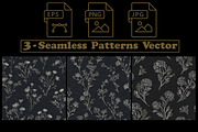 Dark Linen Minimal Floral Silhouette, a Pattern Graphic by one-touch (Thumbnail 2 of 9)