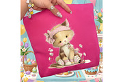 Whimsical Spring Cat Clipart Png, an Illustration by designcity5 (Thumbnail 5 of 5)
