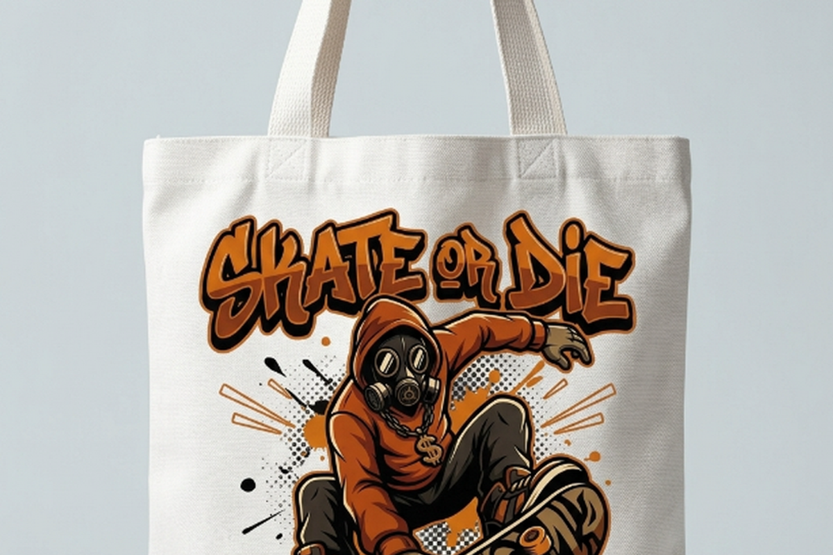 Skate Or Die Gas Mask Rider, a Shirt Mockup by Vector Stall (Photo 11 of 14)