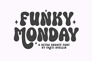 Funky Monday - Retro Groovy Font, a Handwritten Font by SaktiAvellin (Thumbnail 1 of 7)