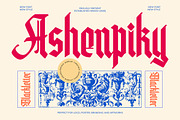 Ashenpiky Modern Blackletter Fonts, a Serif Font by Jaruka (Thumbnail 1 of 10)