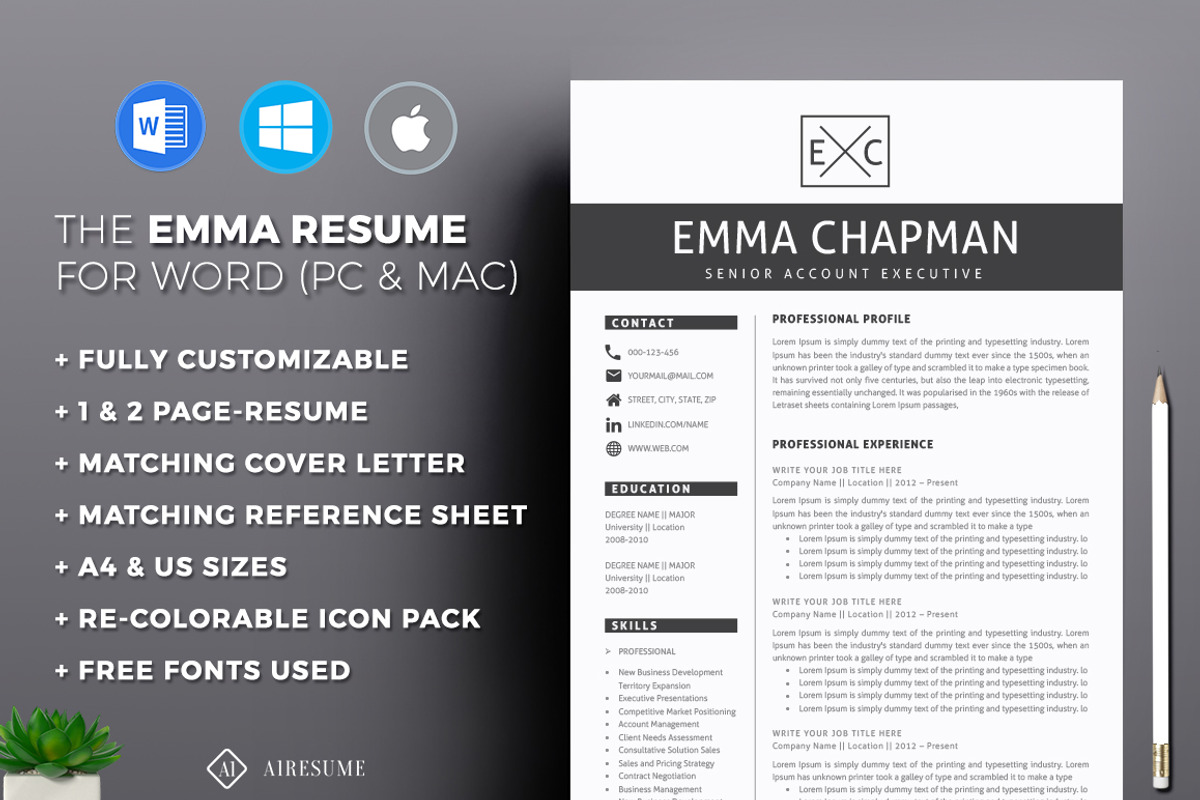 Resume/CV Template, a Resume Template by A1RESUME (Photo 2 of 7)