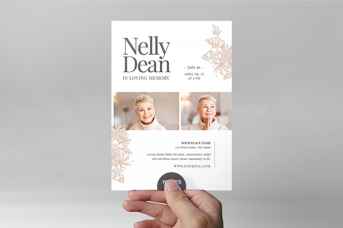 Funeral Service Brochure With Floral, a Flyer Template by BrandPacks (Photo 4 of 9)