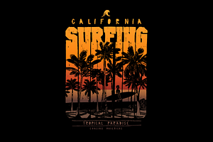 Surfing beach