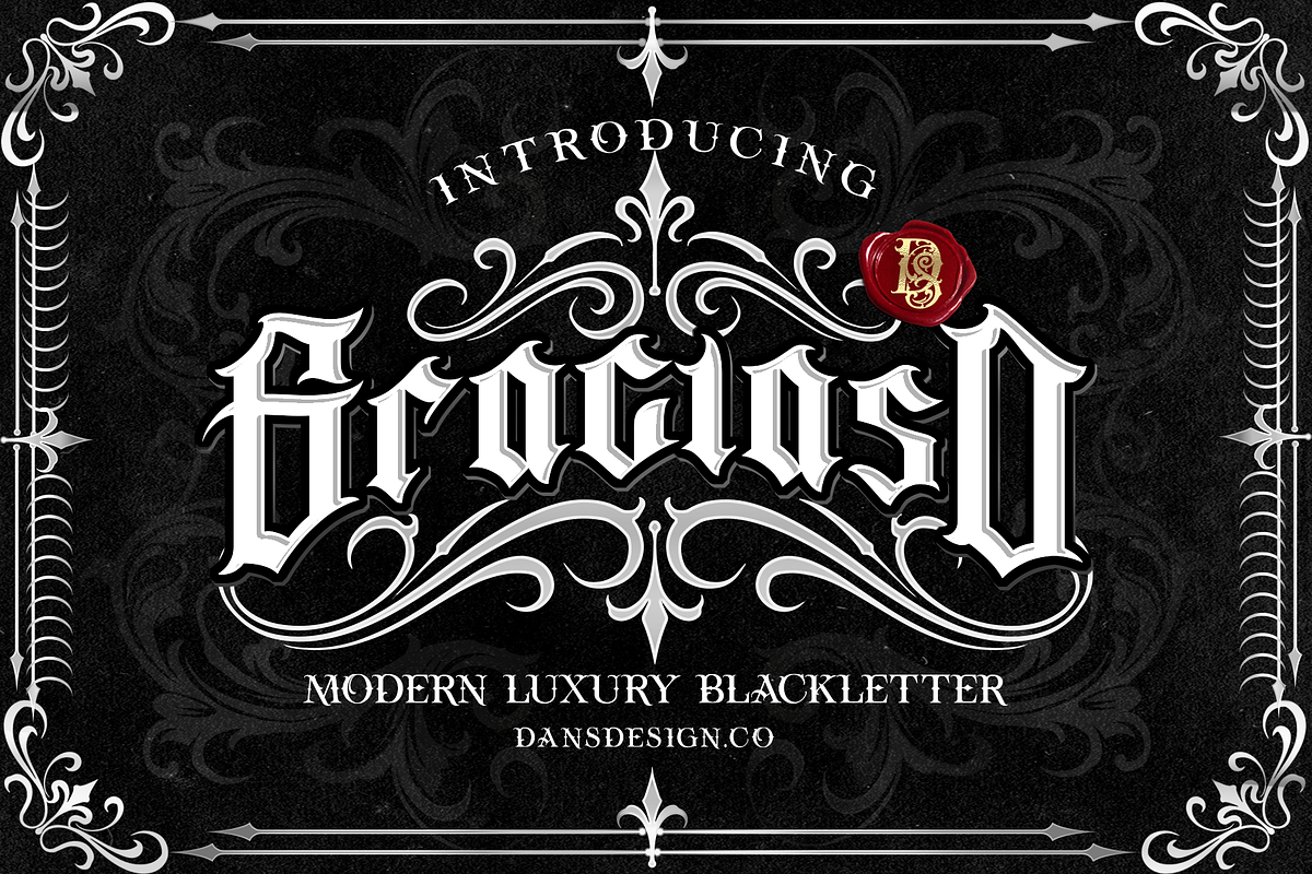 GRACIASO presale, a Blackletter Font by dansdesign (Photo 1 of 9)