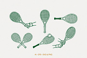 Hand-drawn Tennis Illustrations, an Illustration by cd-design.co (Thumbnail 4 of 7)