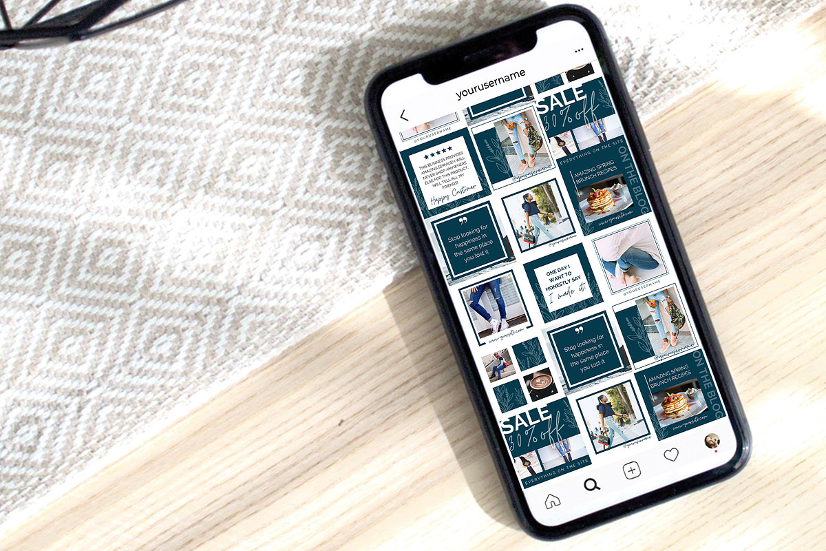 Instagram Posts for Canva | Blue, a Social Media Template by Thirty One ...