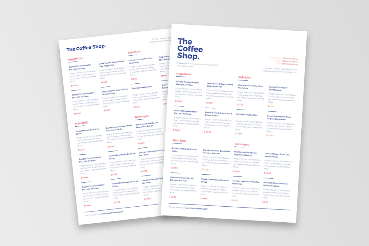 Minimalist Food Menu, a Flyer Template by The Good Store (Photo 4 of 5)