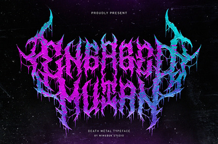 Engaged Mutan | Metal Font, a Blackletter Font by WingBuk