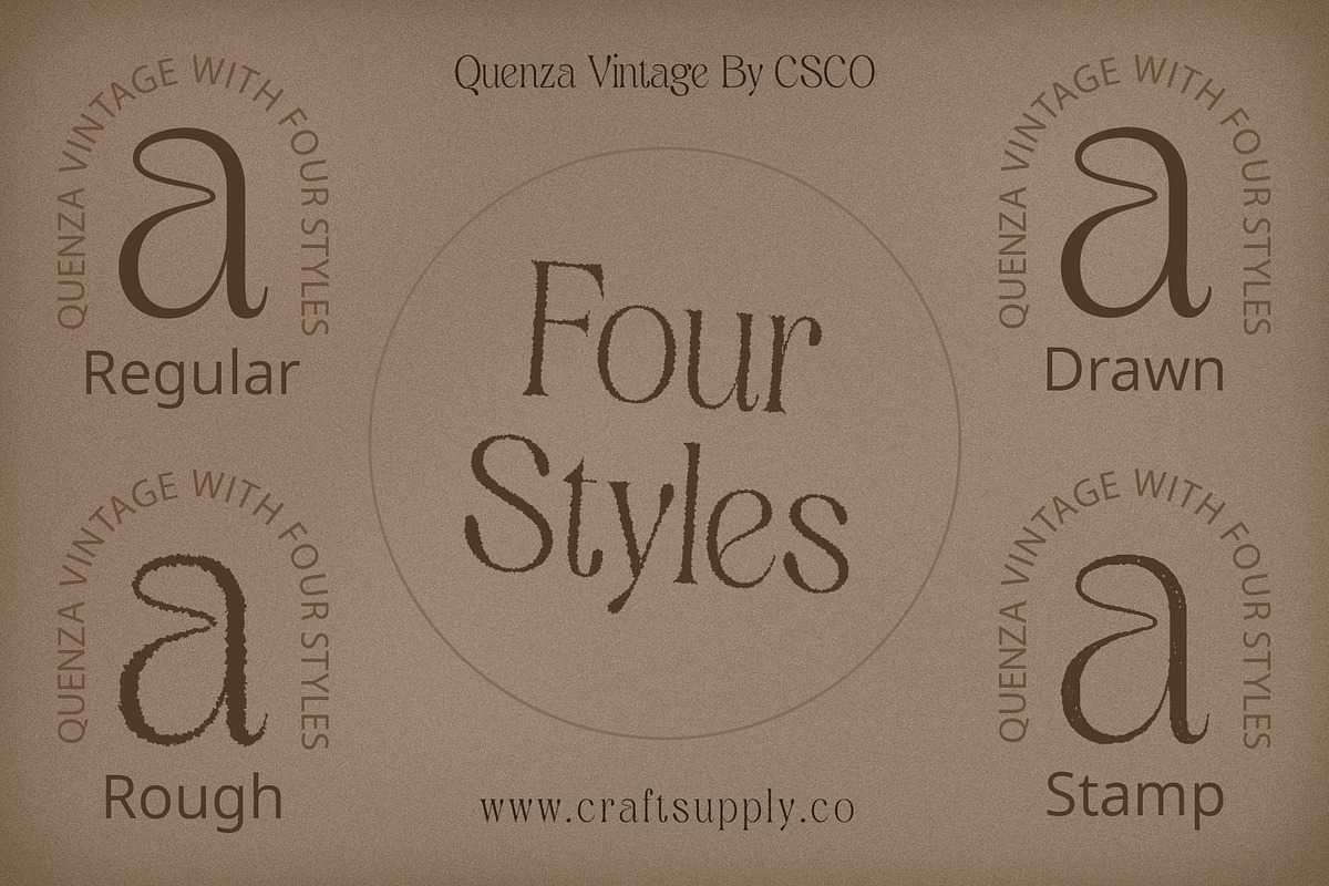 Quenza Vintage, a Serif Font by Craft Supply Co. (Photo 4 of 8)