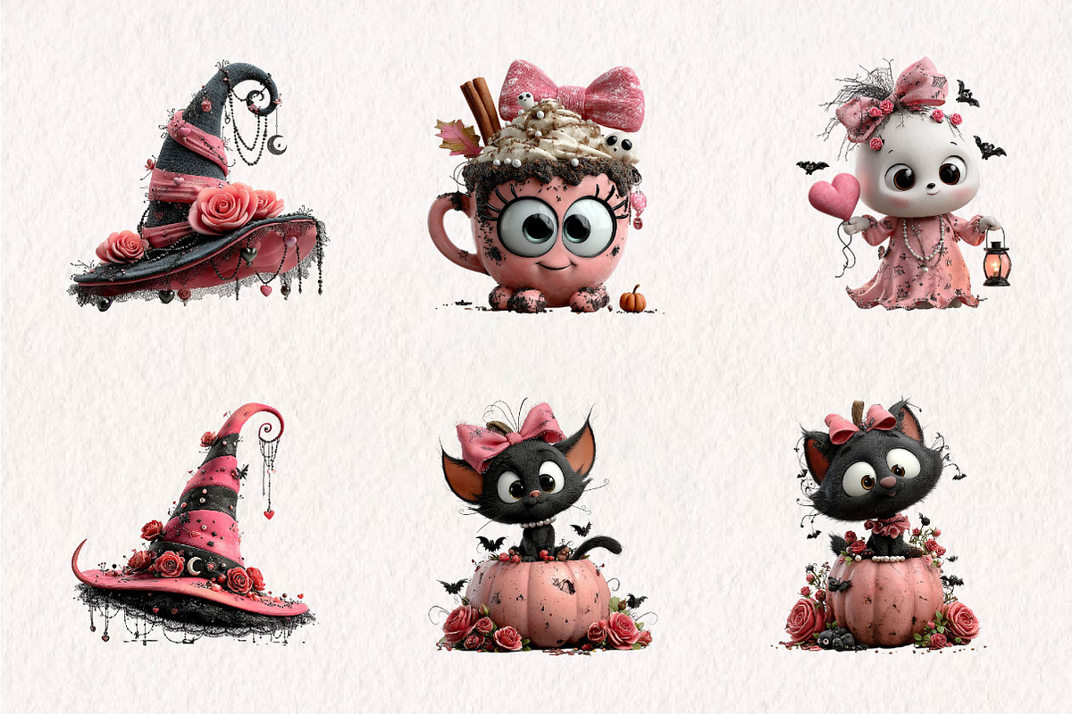 coquette Halloween clipart, a Seasonal Illustration by CreationArt (Photo 2 of 7)