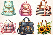 Back to School Lady Bag Clipart, an Illustration by DreamCafeArt (Thumbnail 3 of 5)