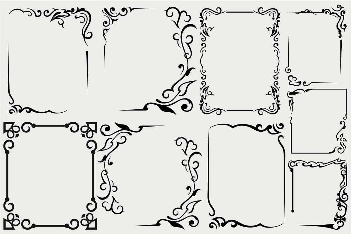 Vintage frames 1, a Pattern Graphic by LineworkStock