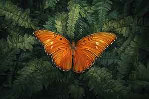 Orange butterfly emerges in nature, a Photo by Pavel_design