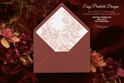 Floral Envelope Liner Template, an Invitation Template by Shwet Art (Thumbnail 1 of 6)