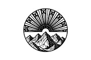 Mountain Sun Circle Design Bundle, an Illustration by Creativeshirt (Thumbnail 17 of 31)