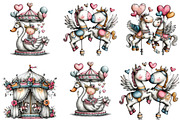 Cupid’s Carousel Whimsical Clipart, an Illustration by CraftArtStudio (Thumbnail 3 of 6)