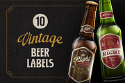 10 Vintage Beer Labels, an Object Graphic by Aksa & Nusa Co. (Thumbnail 1 of 5)