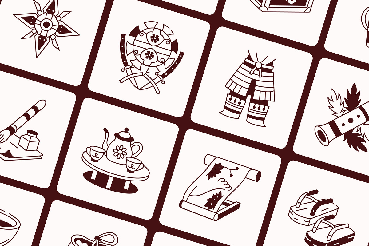 Samurai Drawing Art Set, a Person Illustration by Vectors Market (Photo 5 of 8)