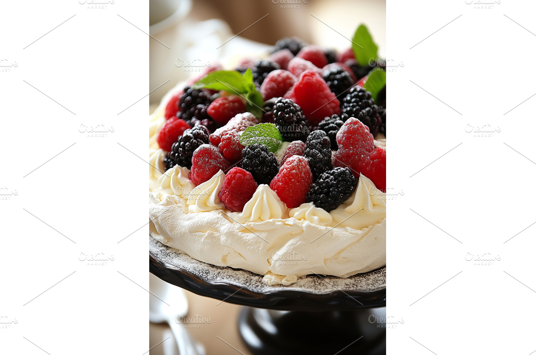 Delicious Pavlova Cake Topped with, a Food & Drink Photo by Lermont51