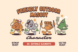 Friendly Outdoor Mascot Characters