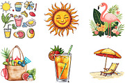 Hand Drawn Summer Clipart PNG Set, an Illustration by Designking (Thumbnail 4 of 5)