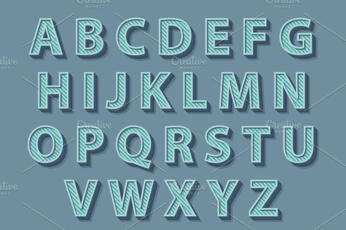 Retro style alphabet, an Education Illustration by sibgat (Photo 3 of 3)