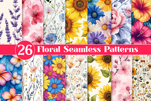 Floral Seamless Patterns, a Texture Illustration by Dream Creation
