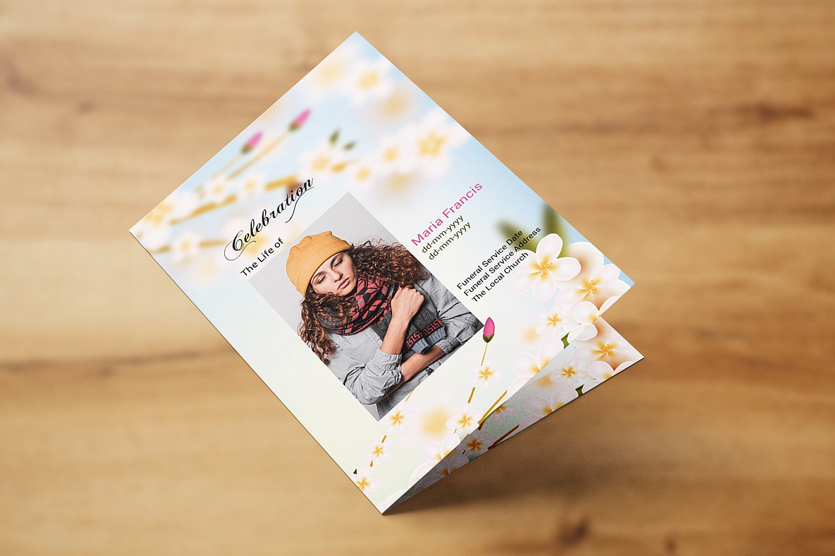 Floral Funeral Program Template, a Brochure Template by retrographix (Photo 3 of 4)