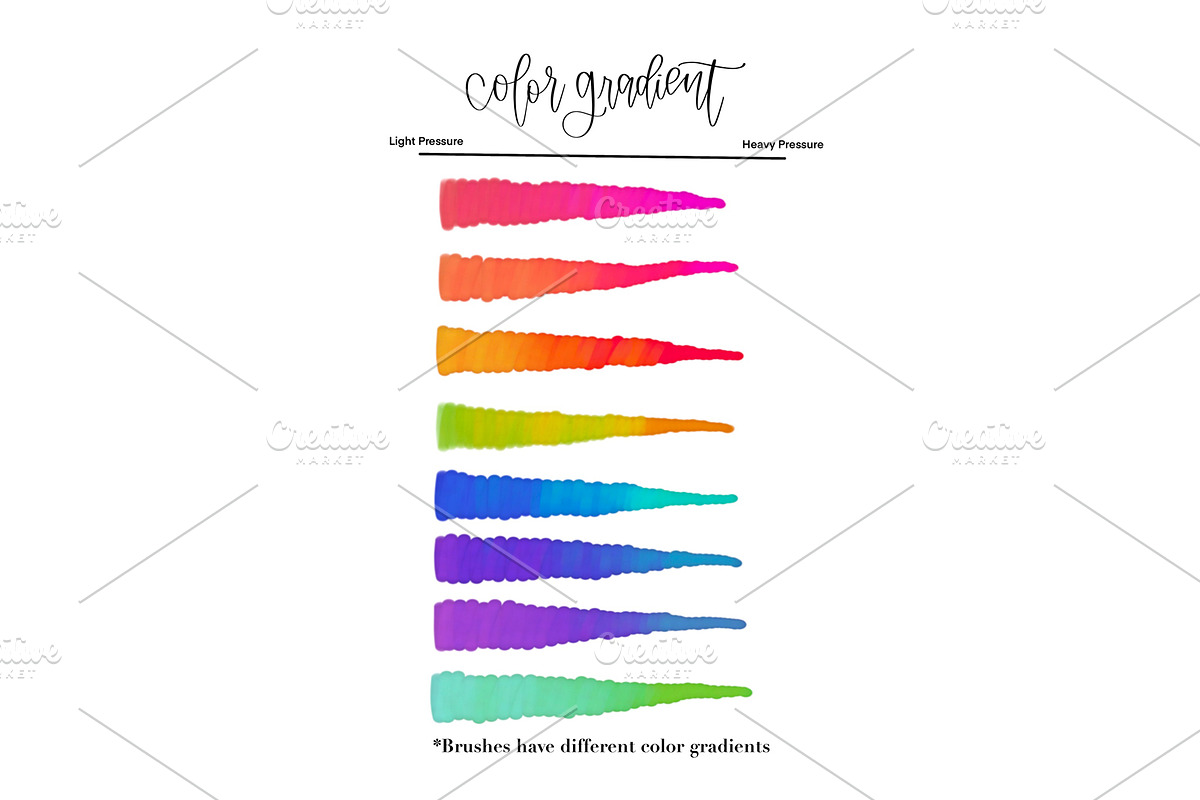 Rainbow Procreate Brushes Bundle, a Brush Add-On by lovetistrue (Photo 3 of 3)