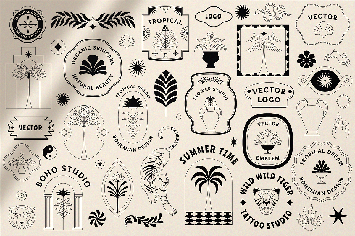 Vintage vector logos, a Background Graphic by venimo (Photo 2 of 6)