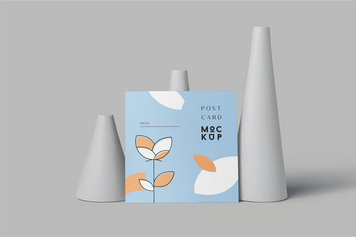 Square Post Card Mockups, an Advertising Mockup by megostudi0 (Photo 2 of 7)