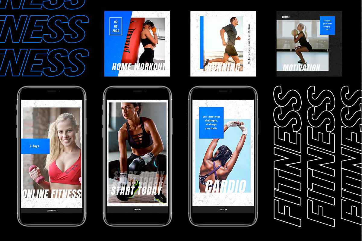 FITNESS - Social media pack, a Social Media Template by Stories Collective (Photo 1 of 12)