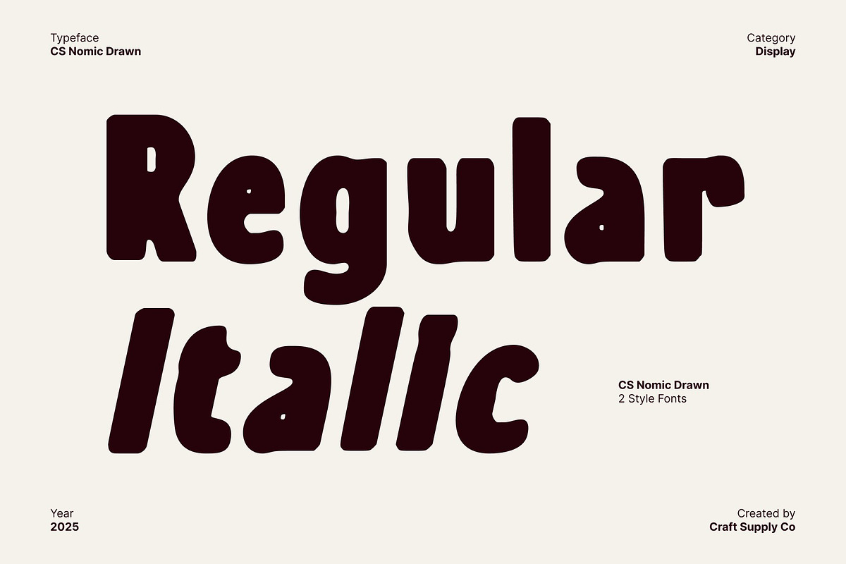 CS Nomic Drawn, a Sans Serif Font by Craft Supply Co. (Photo 2 of 8)