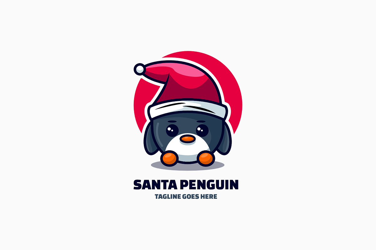 Santa Penguin Mascot Cartoon Logo, a Branding & Logo Template by Artnivora.Std