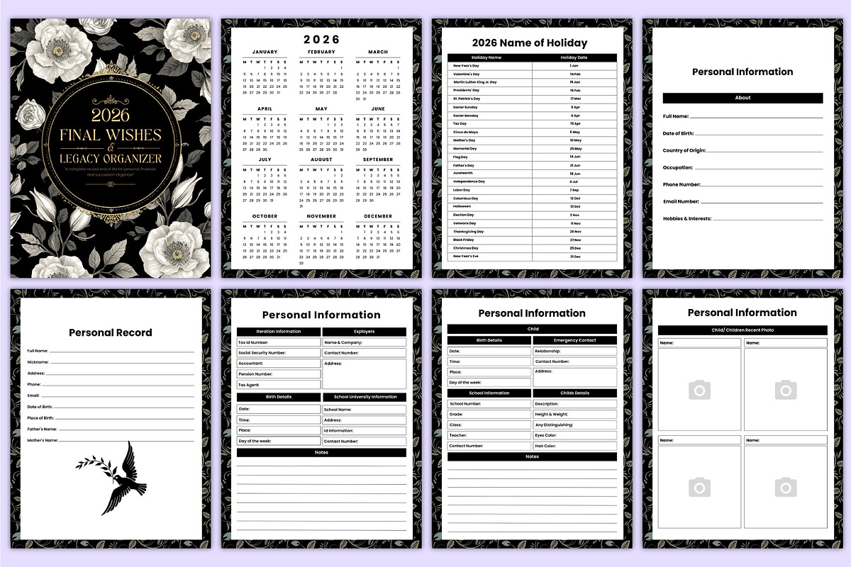 2026 Final Wishes & Legacy Organizer, a Stationery Template by Mustafiz (Photo 3 of 8)