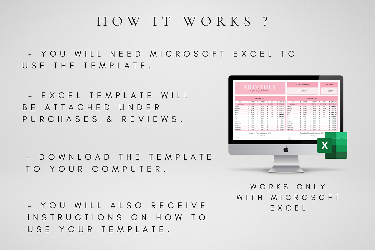 Excel Income & Expense Tracker, a Templates & Theme by BRANDcontent (Photo 9 of 9)