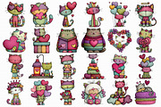 Whimsical Valentine’s Day Cat Clipar, an Illustration by Libby Wishes (Thumbnail 7 of 7)
