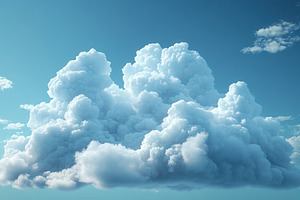 Majestic fluffy clouds drift across, a Photo by Tanuart