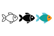 Stylized Fish Vector Icon Graphic, a Solid Icon by Artonix (Thumbnail 2 of 2)