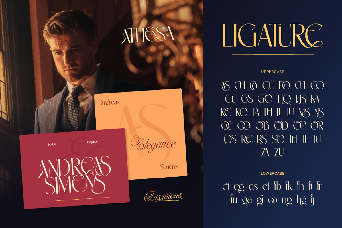 Athesa Luxurious, a Script Font by Burntilldead (Photo 4 of 12)